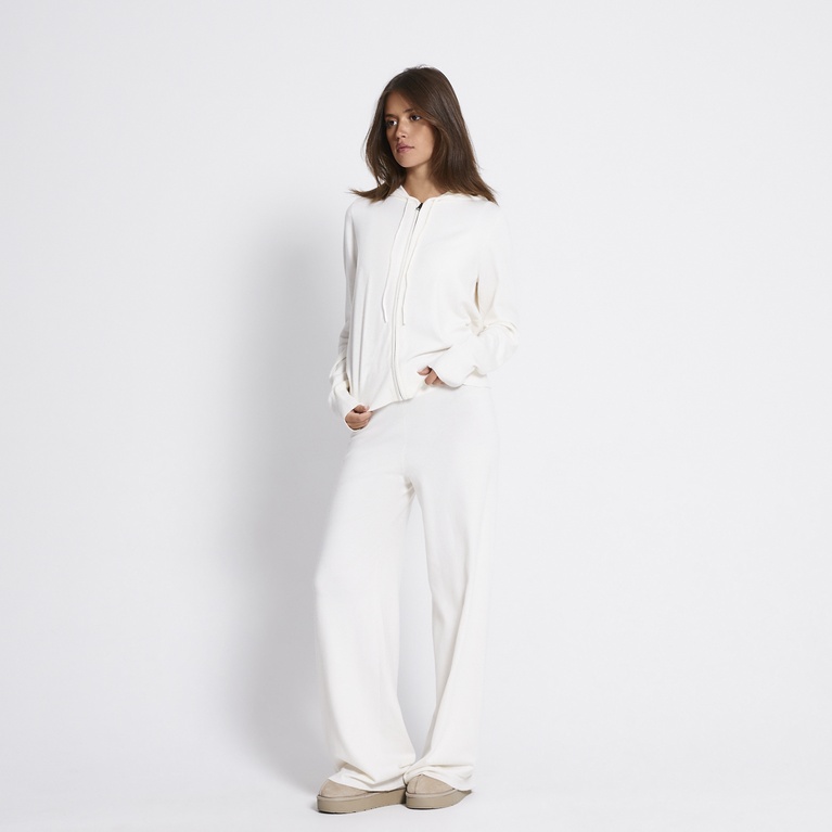Knit zip hoodie "Jennifer" Off white